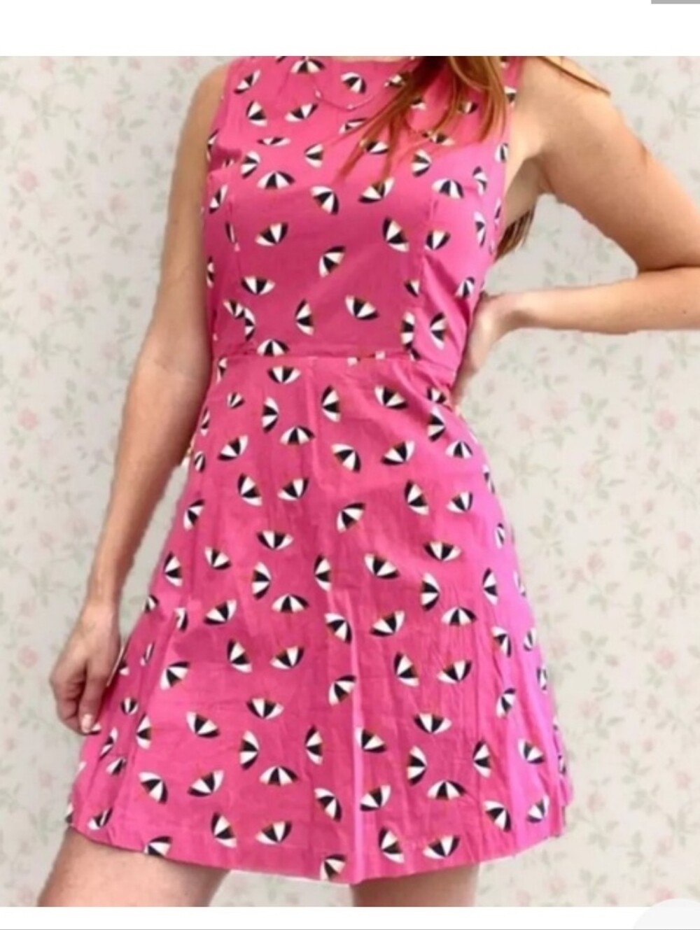 Modcloth Pink Umbrella-Print Dress